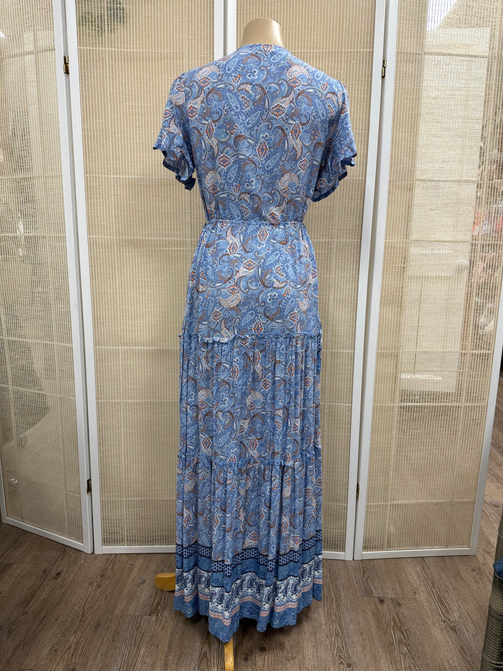 Blue Paisley Maxi Dress