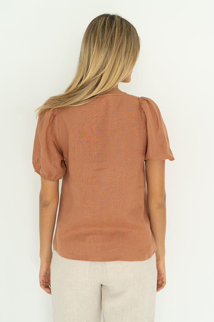 Humidity Aura Blouse - Cinnamon