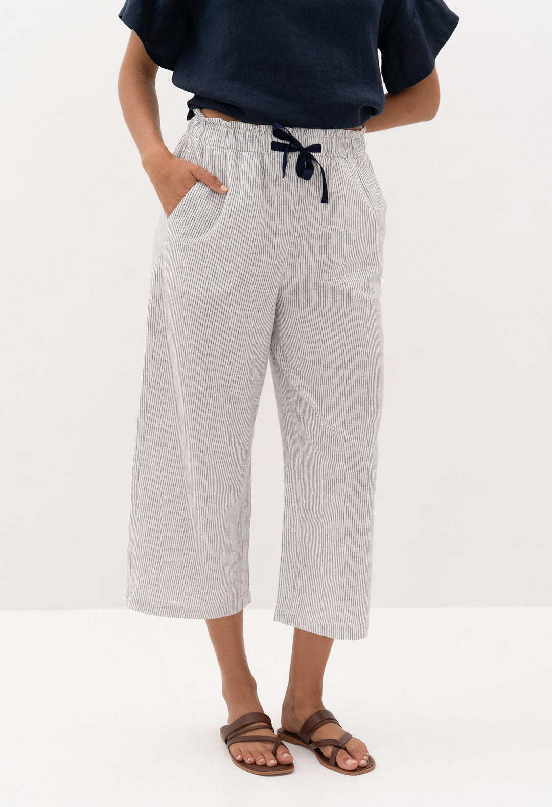 Humidity Bay Pant - Navy Stripe