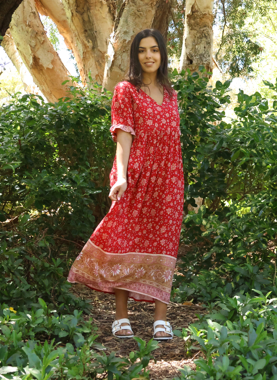 Honey & Stone Ellie Midi Ruby Fields