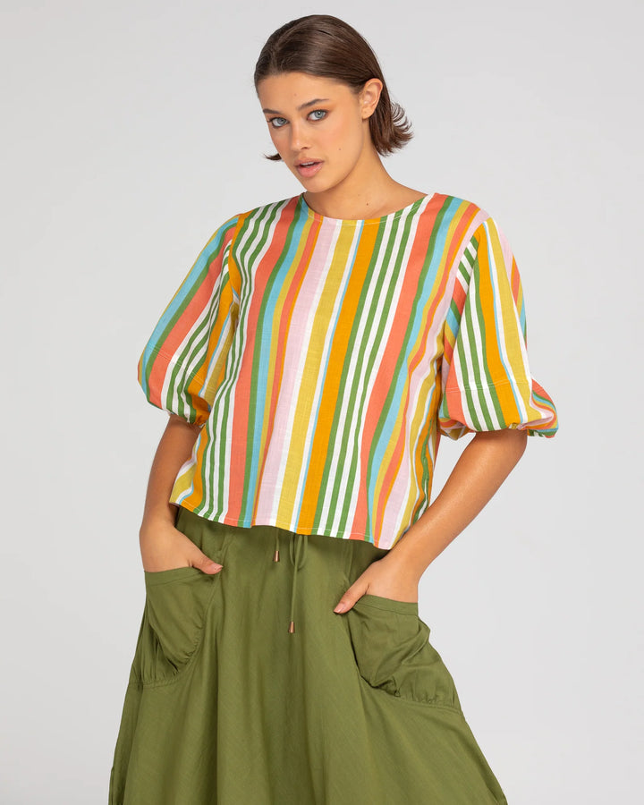 Boom Shankar Ava Top - Aliana Stripe