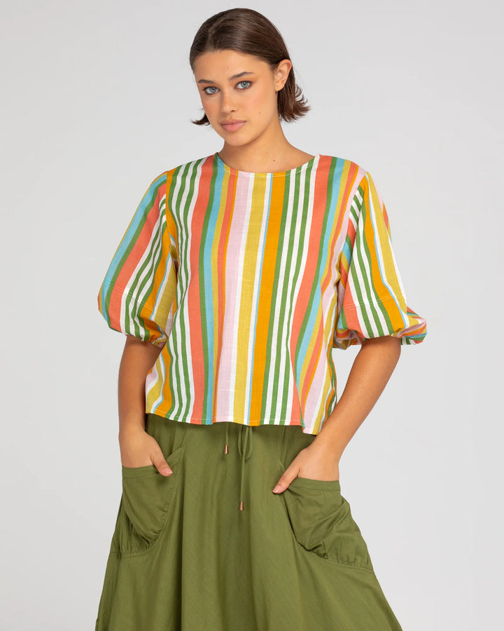 Boom Shankar Ava Top - Aliana Stripe