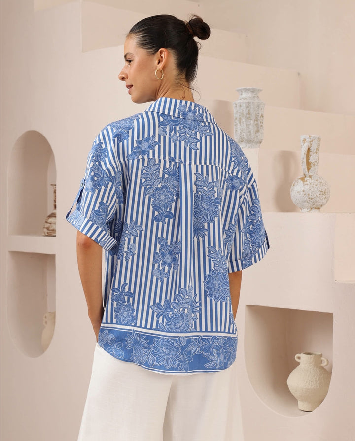 Avoca Top - Blue Tropics