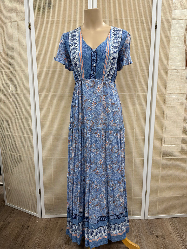 Blue Paisley Maxi Dress