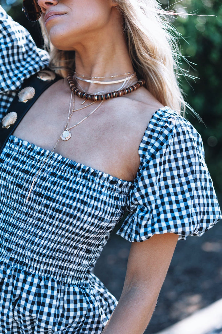 Goddess Black Gingham Dress