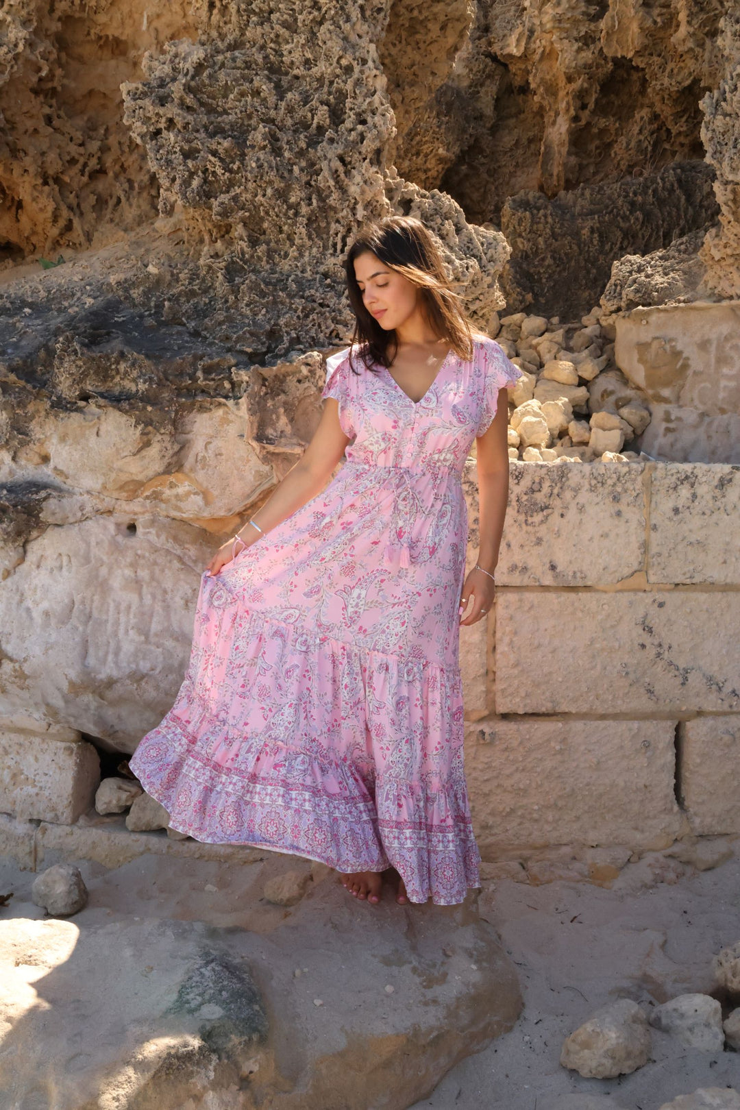 Honey & Stone Daisy Maxi Pink Lemonade