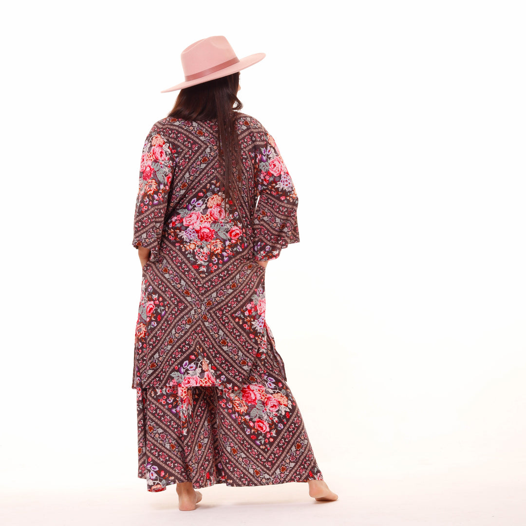 Honey & Stone Black Diamond Tillie Kimono