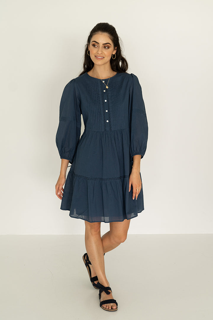 Humidity Blossom Dress - Navy