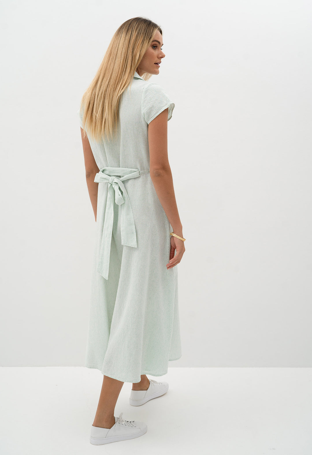 Humidity Dayna Shirt Dress - Green Stripe