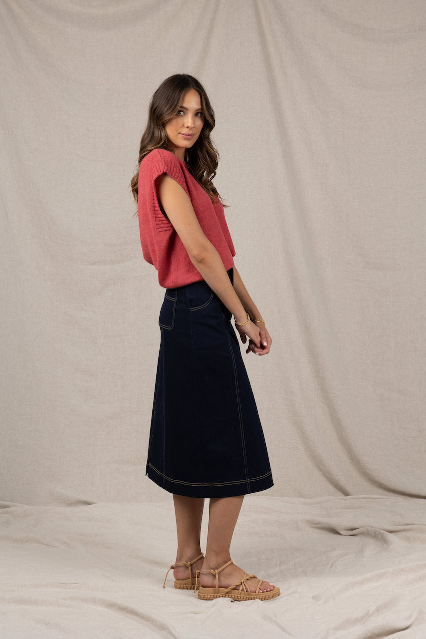 Humidity Saturn Denim Skirt