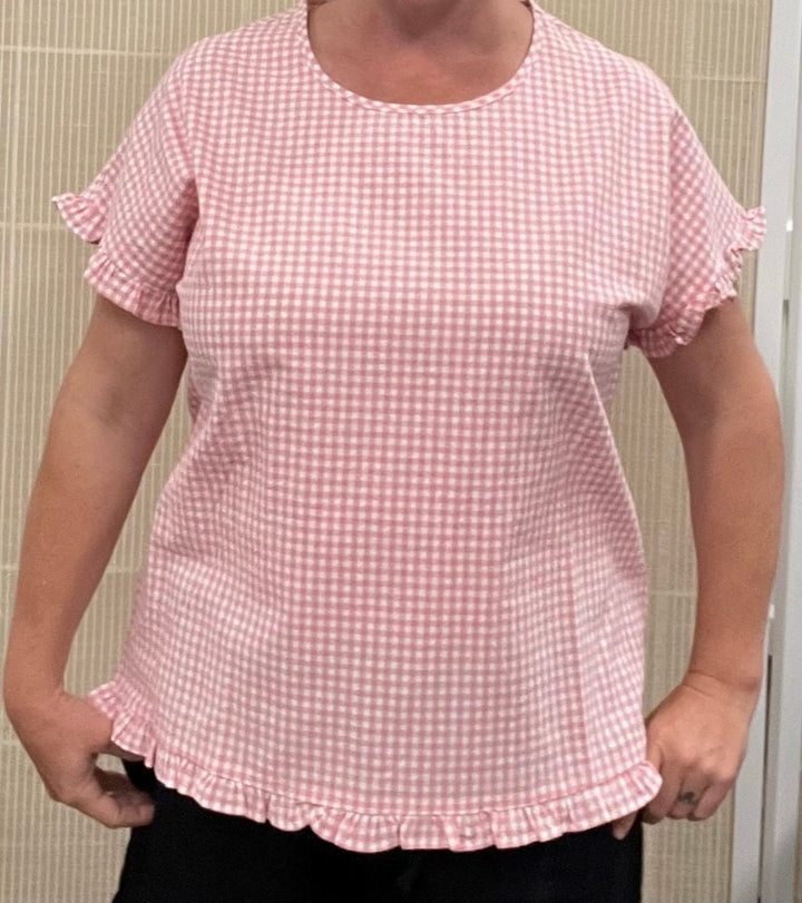 Renoma Pink Gingham Top