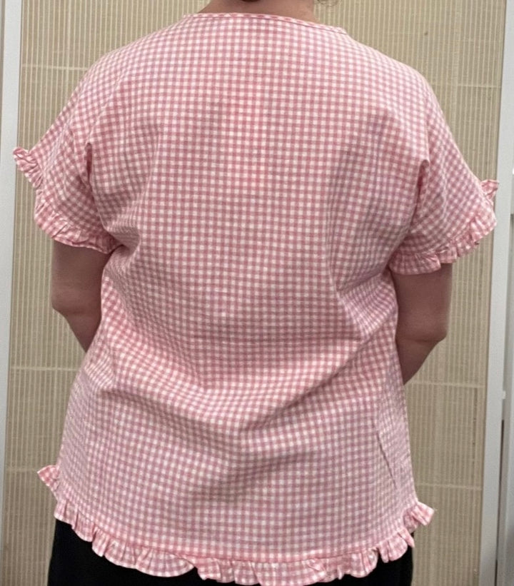 Renoma Pink Gingham Top