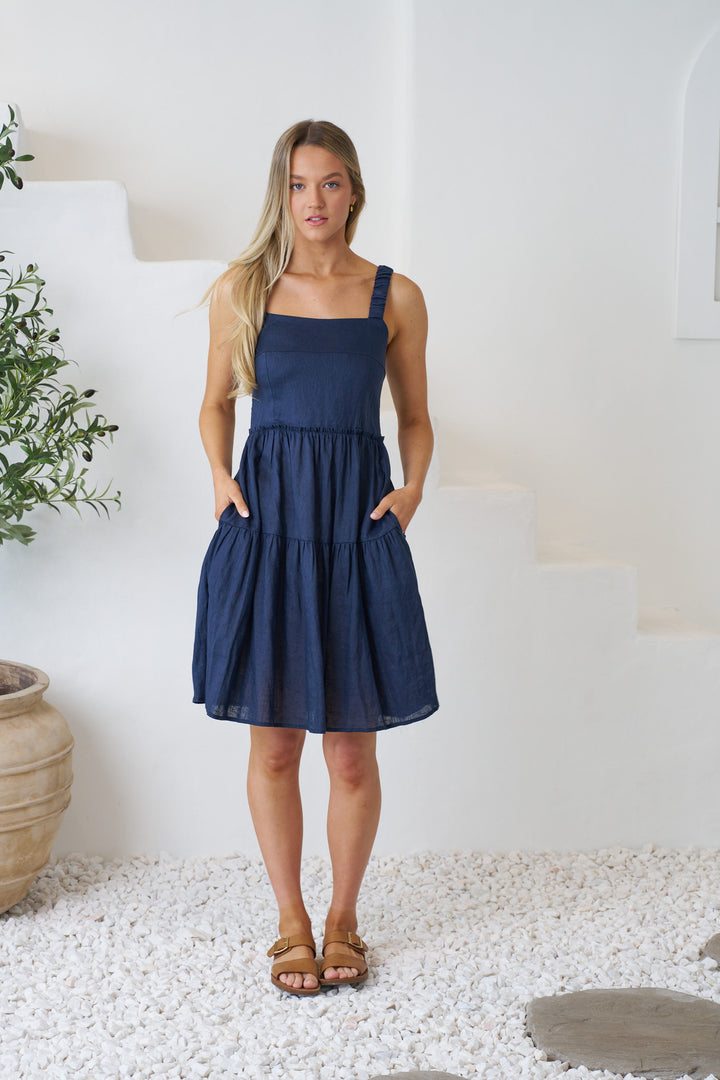 Valeria Billie Mini Dress - Navy