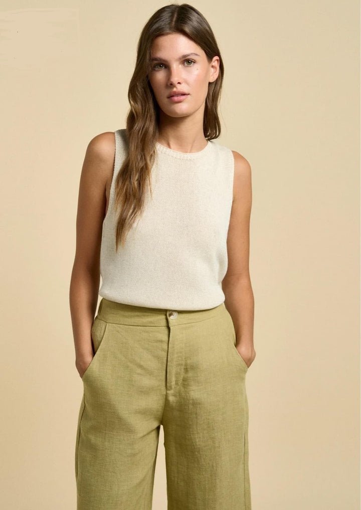 Delilah Linen Pants - Avocado