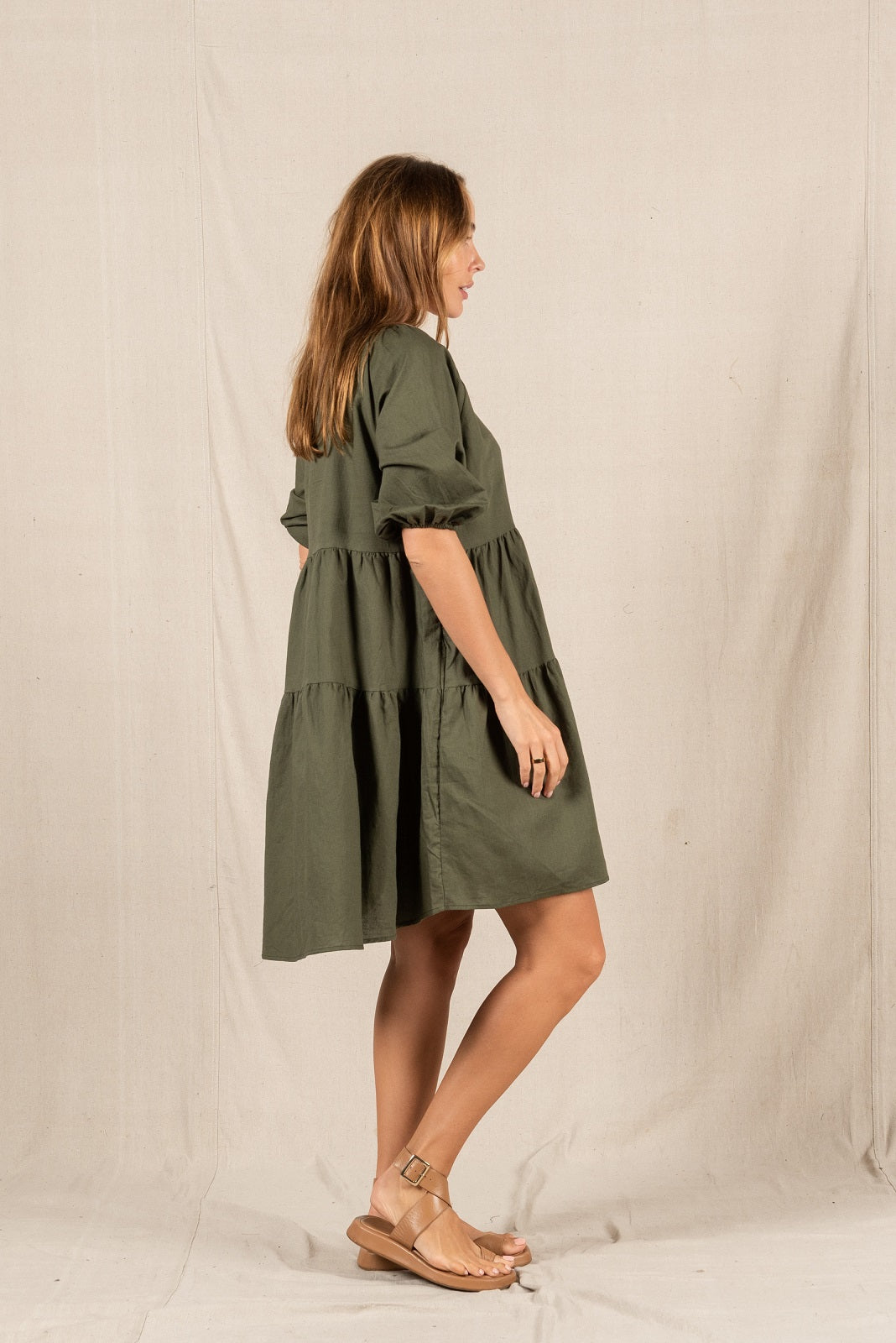 Valeria Arley Dress - Khaki