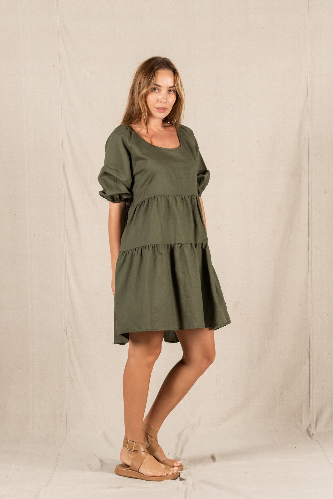 Valeria Arley Dress - Khaki