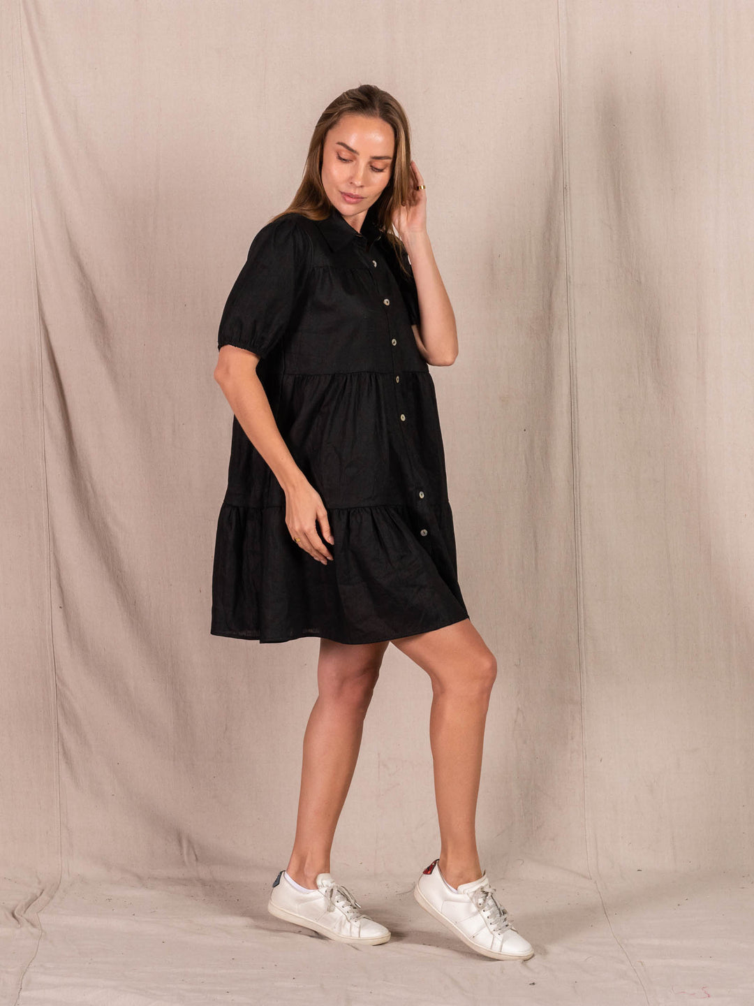 Valeria Christa S/Sleeve Dress - Black