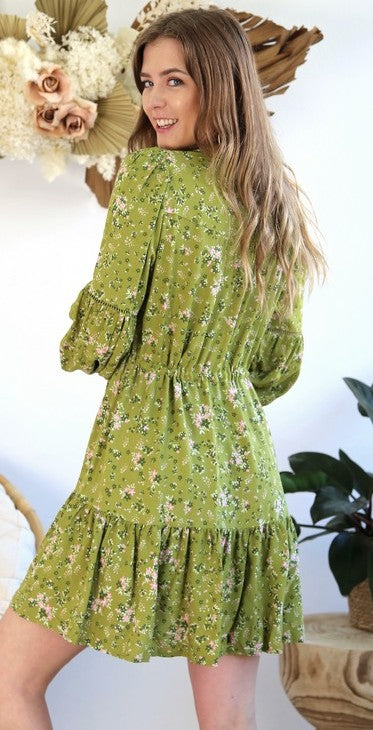 Avocado Floral L/S Dress