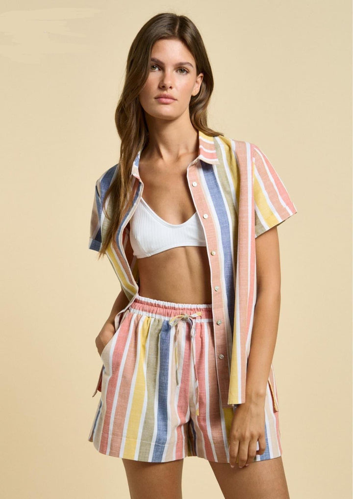 Sophie Stripe Linen Shorts