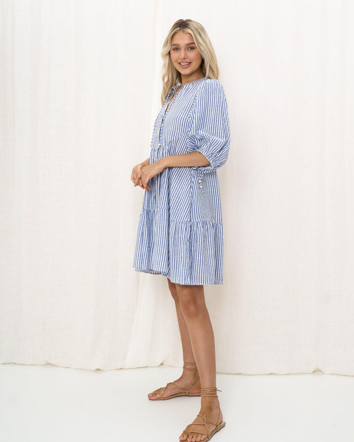 Franky Mini Dress - Blue Stripe