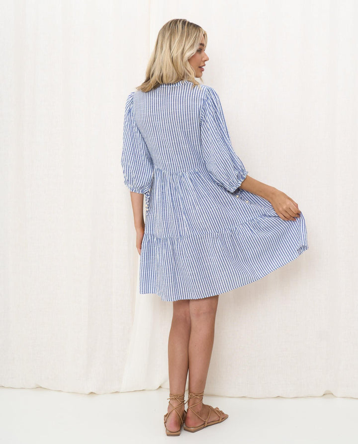 Franky Mini Dress - Blue Stripe