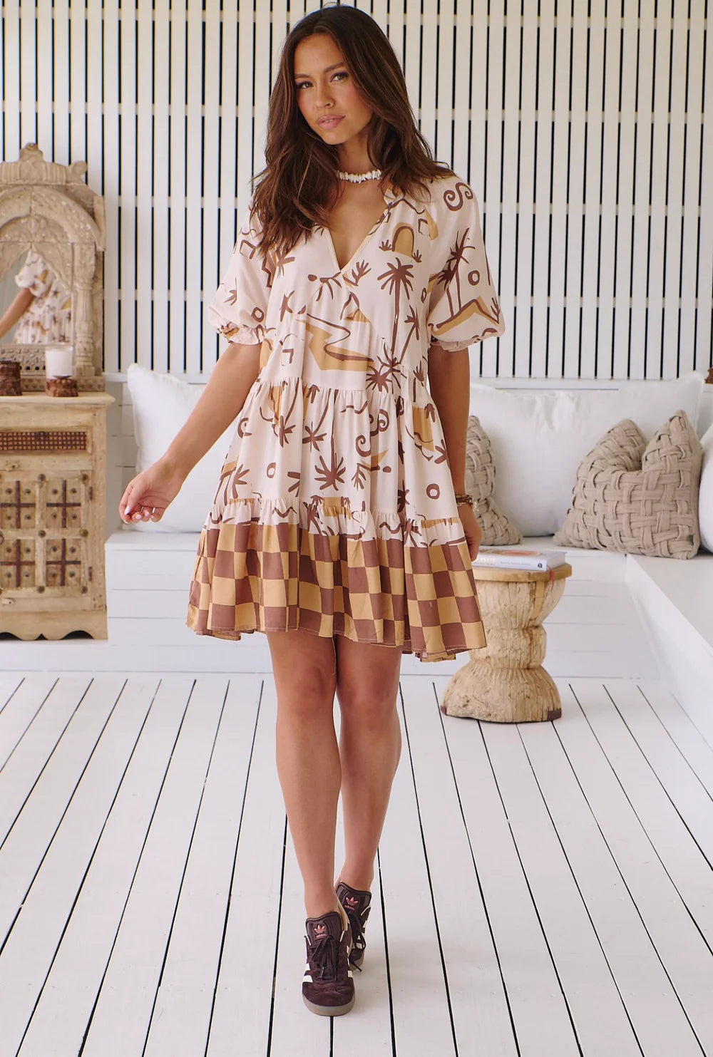 Petal Mini Dress - Tuscan Sands
