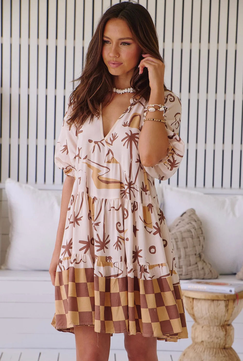 Petal Mini Dress - Tuscan Sands